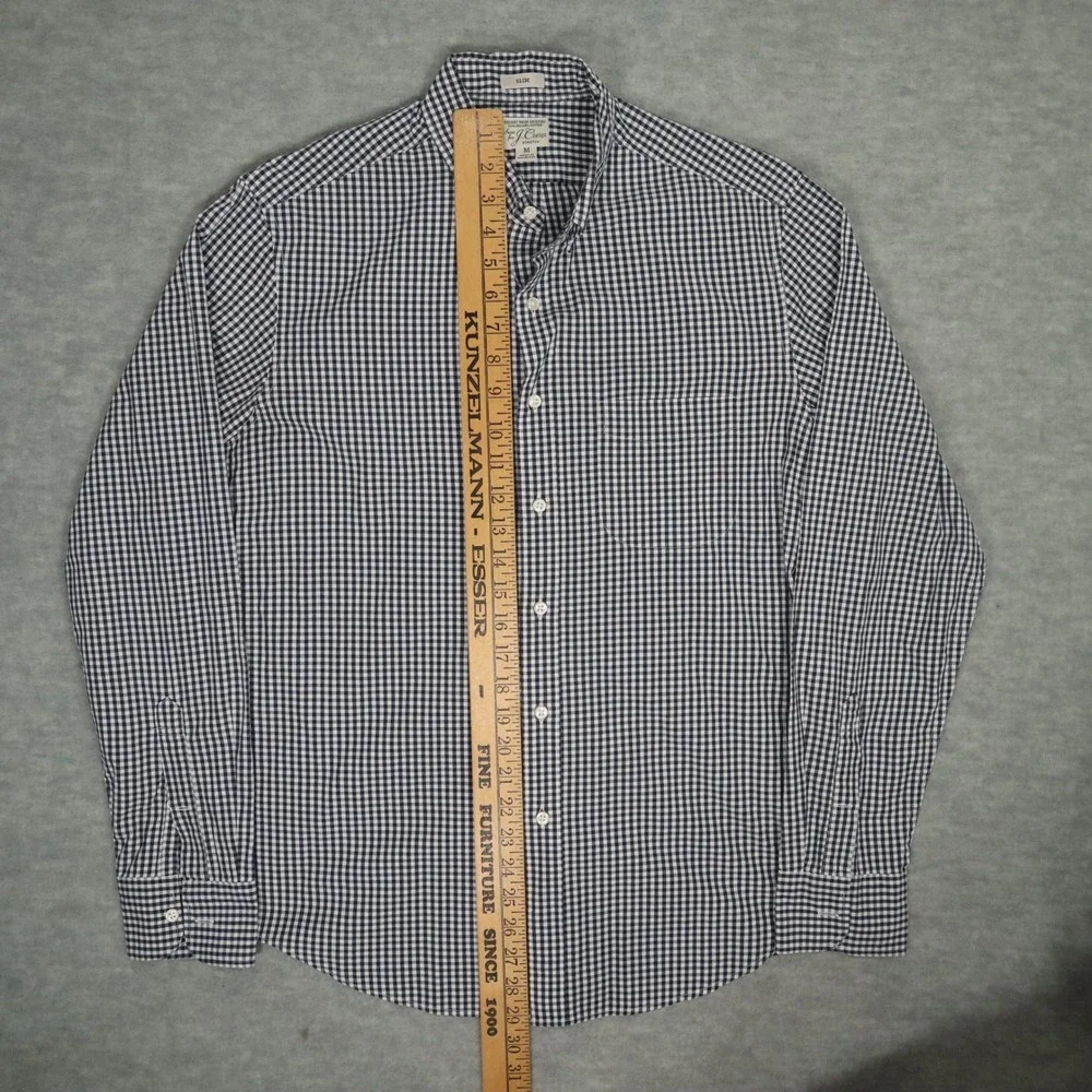 J.Crew Secret Wash Gingham Check Organic Cotton Shirt M Slim Fit‎ Mauritius